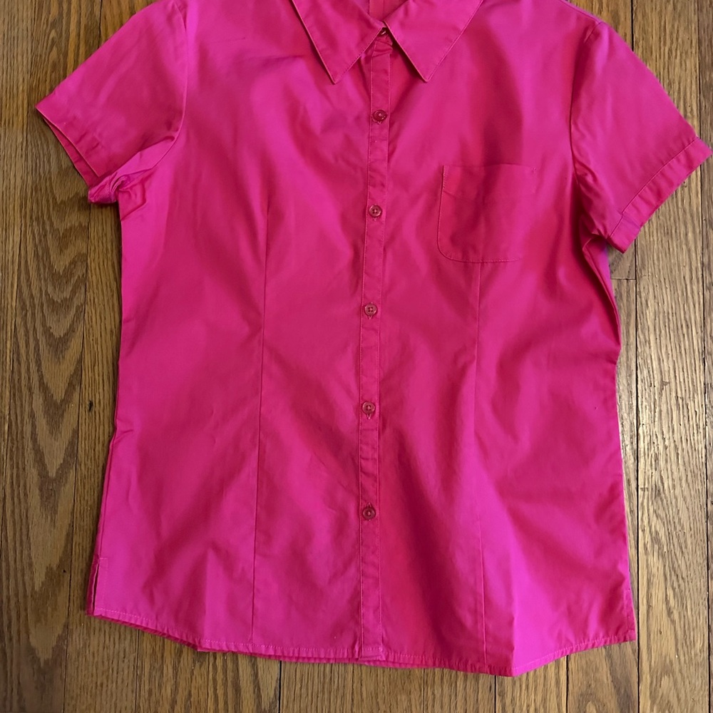 Bright Pink Button-Up Shirt